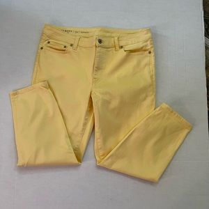 Talbots Flawless girlfriend jeans 12 Petite yellow